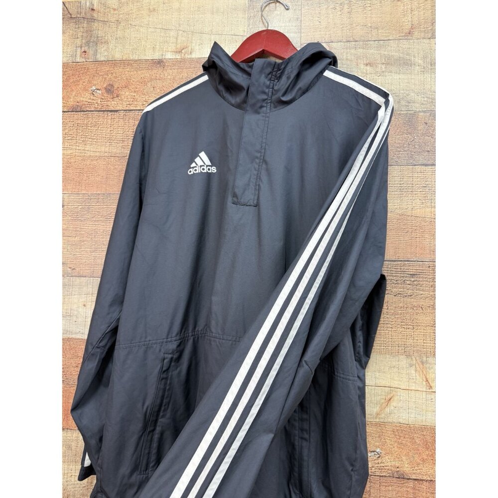 Adidas Men Tango Windbreaker Hood Jacket Black White Hooded Large - Picture 3 of 7